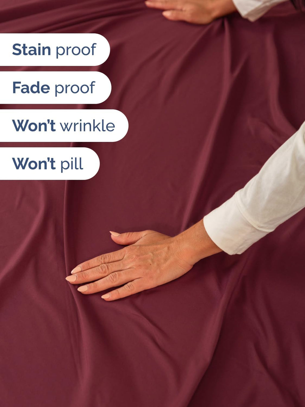 Extra Deep Twin Sheet Set - 4 Piece Breathable & Cooling Sheets - Burgundy | Hotel Luxury Bed Sheets Set, Easy & Secure Fit, Ultra-Soft, Wrinkle & Fade Free, Comfy Sheets Set with Extra Deep Pockets