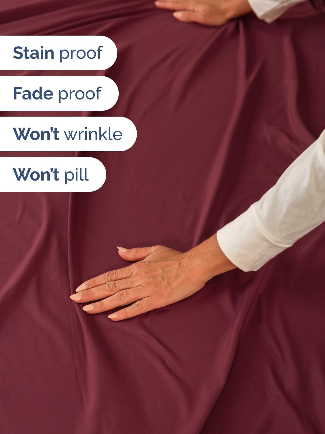 Extra Deep Twin Sheet Set - 4 Piece Breathable & Cooling Sheets - Burgundy | Hotel Luxury Bed Sheets Set, Easy & Secure Fit, Ultra-Soft, Wrinkle & Fade Free, Comfy Sheets Set with Extra Deep Pockets