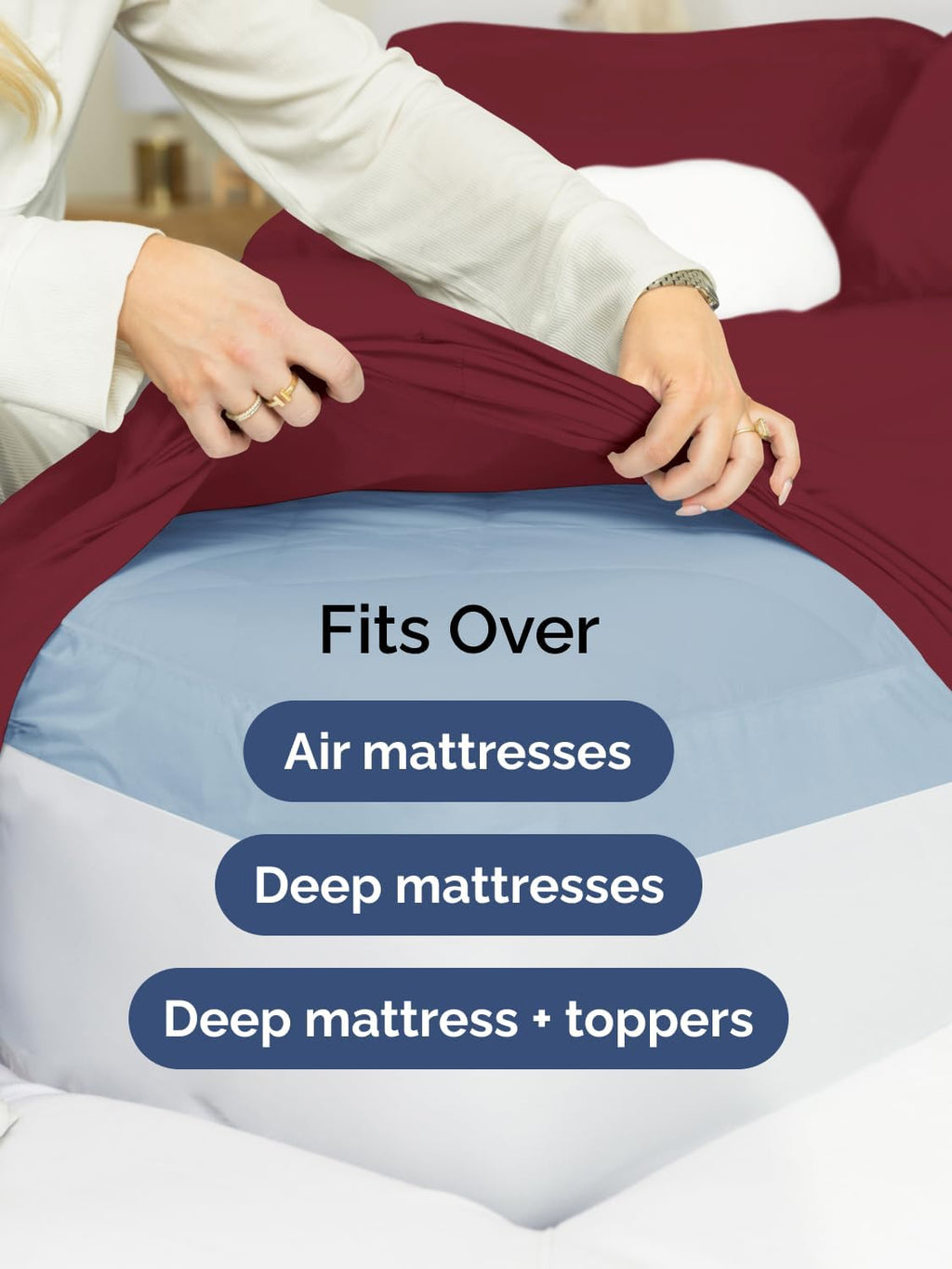 Extra Deep Twin Sheet Set - 4 Piece Breathable & Cooling Sheets - Burgundy | Hotel Luxury Bed Sheets Set, Easy & Secure Fit, Ultra-Soft, Wrinkle & Fade Free, Comfy Sheets Set with Extra Deep Pockets