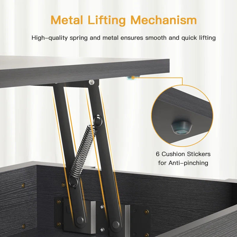 Sparta Lift Top Extendable Coffee Table with Storage